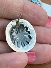 Load image into Gallery viewer, Navajo Hand Stamped Sterling Silver & Orange Spiny Concho Post Earrings