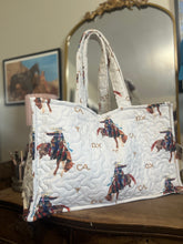 Load image into Gallery viewer, Saddle Up Ivory Tote Bag
