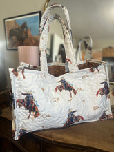 Load image into Gallery viewer, Saddle Up Ivory Tote Bag
